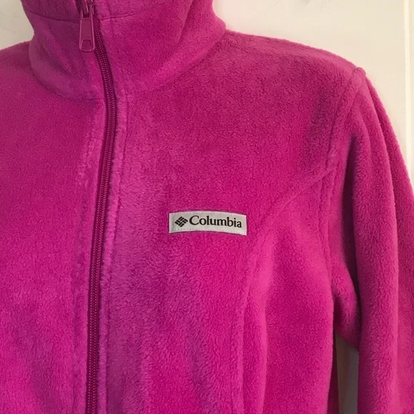 Columbia Women's Fuchsia Pink Fleece Full Zip Jacket with pockets size XS NWT - Picture 5 of 16